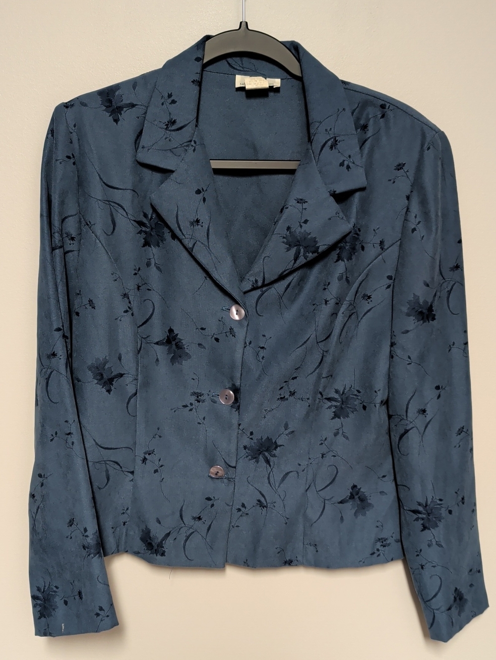 Tailored Blue Floral-Print Women's Blazer